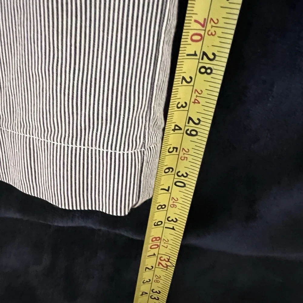 J. Crew‎ Mens Striped Flat Front Chino Pants Size 32W 32L Casual Dress Trousers